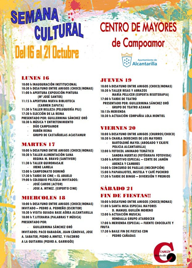 El Centro de Mayores de Campoamor celebra su semana cultural hasta el 21 de octubre