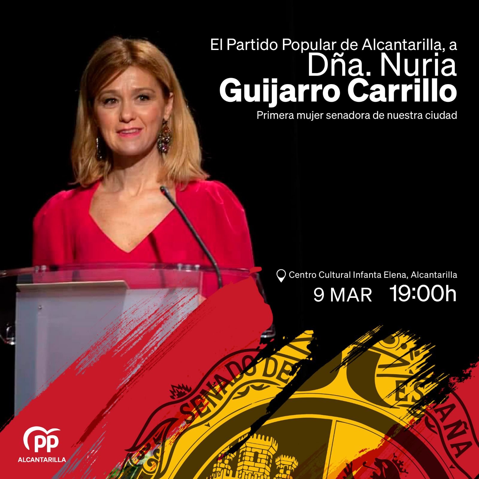 En este momento estás viendo Homenaje a la primera Senadora de Alcantarilla Nuria Guijarro