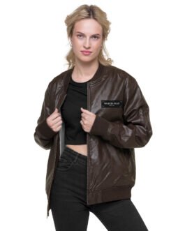 Chaqueta bomber piel mujer