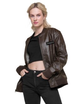 Chaqueta bomber piel mujer